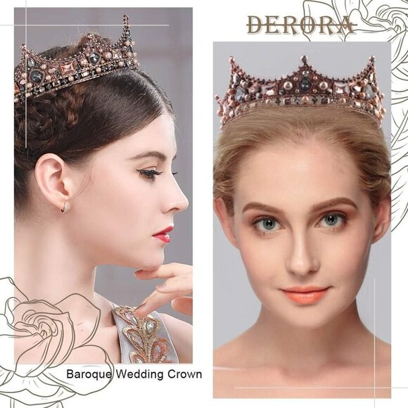 Wedding Tiara Gold Crystal Bridal Headpieces Woman Girls Accessories main image 5